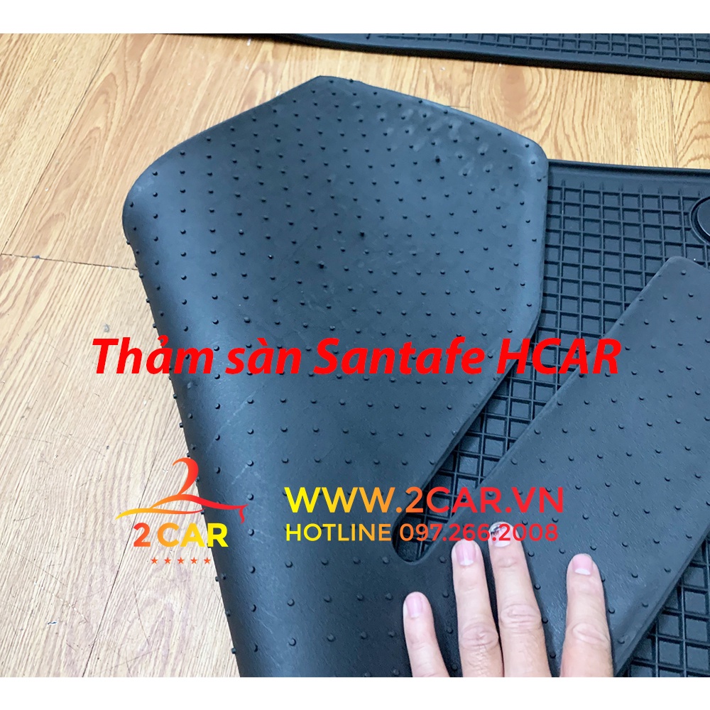 Thảm lót sàn cao su xe Hyundai Santafe 2019-2022 thương hiệu Hcar Hàng Cao Cấp