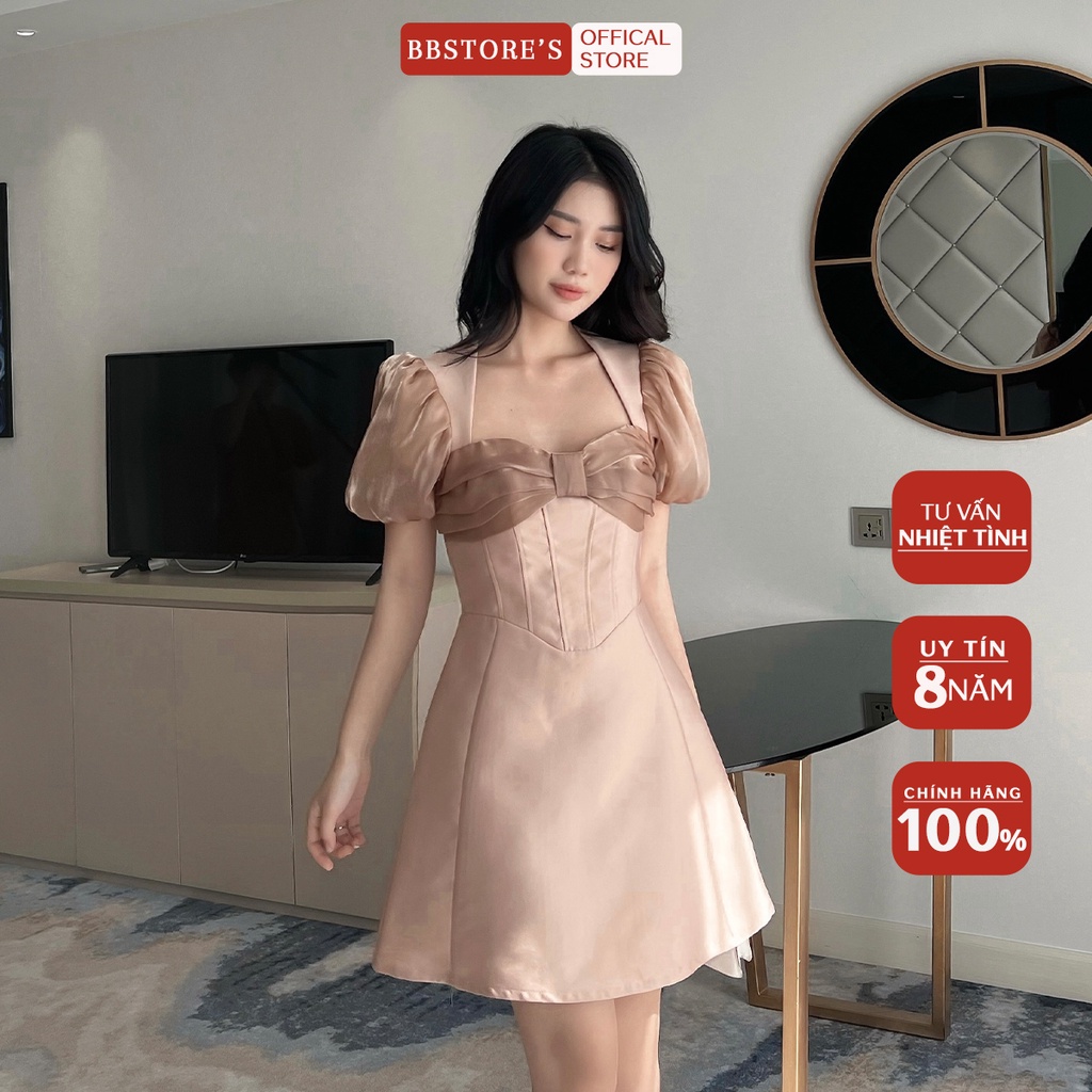 BBSTORE'S Đầm Xòe Dự Tiệc Nơ Ngực Siêu Xinh -D1129