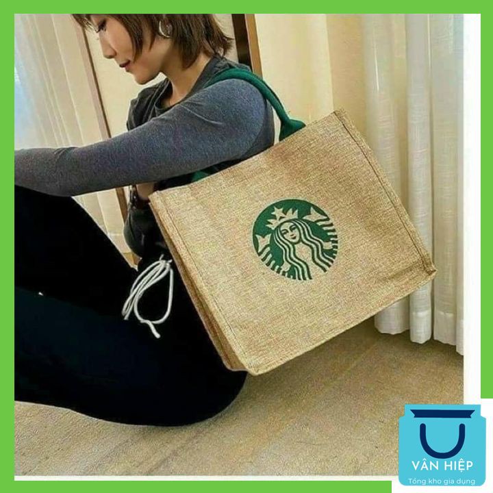 Túi cói hình Starbuck ⚡ HÓT TREND ⚡ Túi xách phong cách thời trang siêu xinh