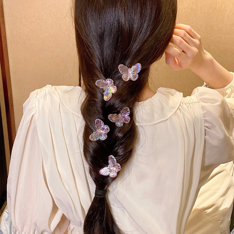 Kẹp Tóc Trong Suốt Họa Tiết Hoa Hồng Và Bướm Thời Trang Xinh Xắn Cho Nữ