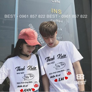 ÁO ĐÔI NAM NỮ THANH XUÂN ĐÁNG YÊU ( BEST )