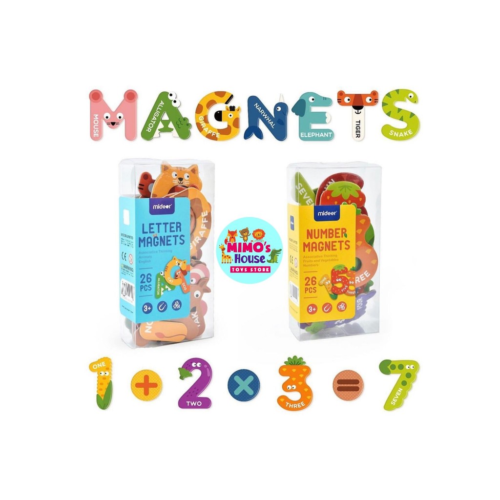 BỘ CHỮ CÁI VÀ SỐ ĐẾM NAM CHÂM – MIDEER LETTER/NUMBER MAGNETS – MD2064/2102