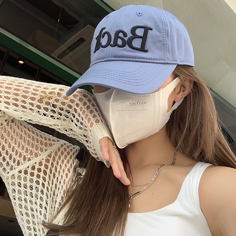 Nón Lưỡi Trai Màu Đen Thêu Chữ Phong Cách Đường Phố Hàn Quốc