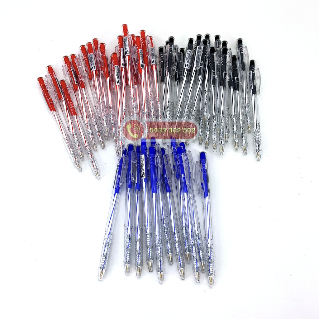 Bút Bi Thiên Long TL027, 3 Màu( Xanh, Đỏ,Đen ), Đầu Bi 0.5mm, Nét Chữ Thanh Mảnh, Chính Hãng