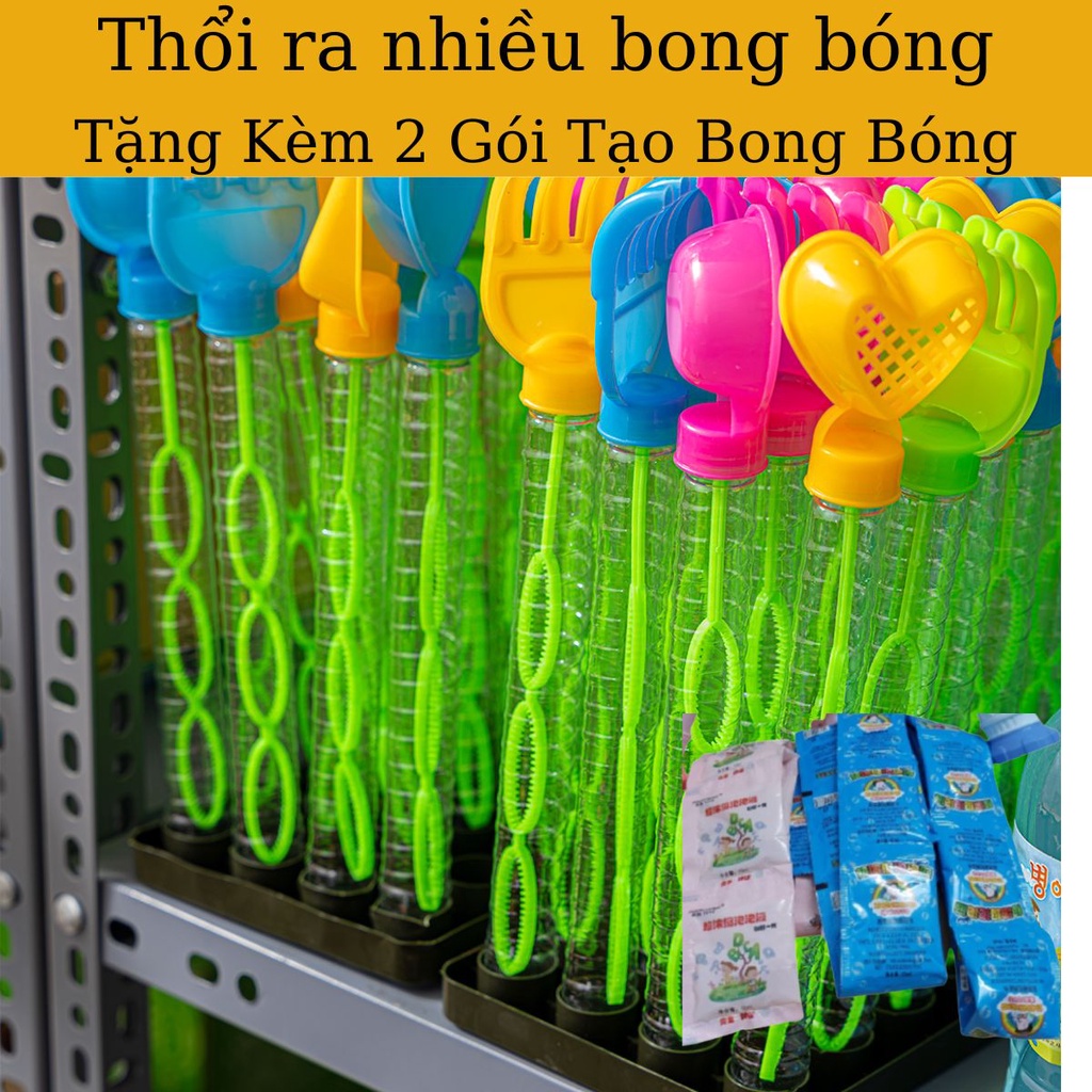 Que thổi bong bóng xà phòng đồ chơi cho bé vận động - tặng kèm 2 gói nước tạo bong bóng