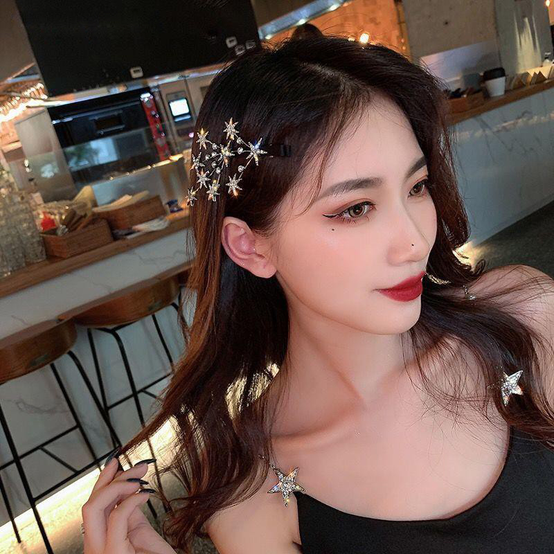 Kẹp Tóc Đính Đá Lấp Lánh Phong Cách Hàn Quốc Cho Nữ