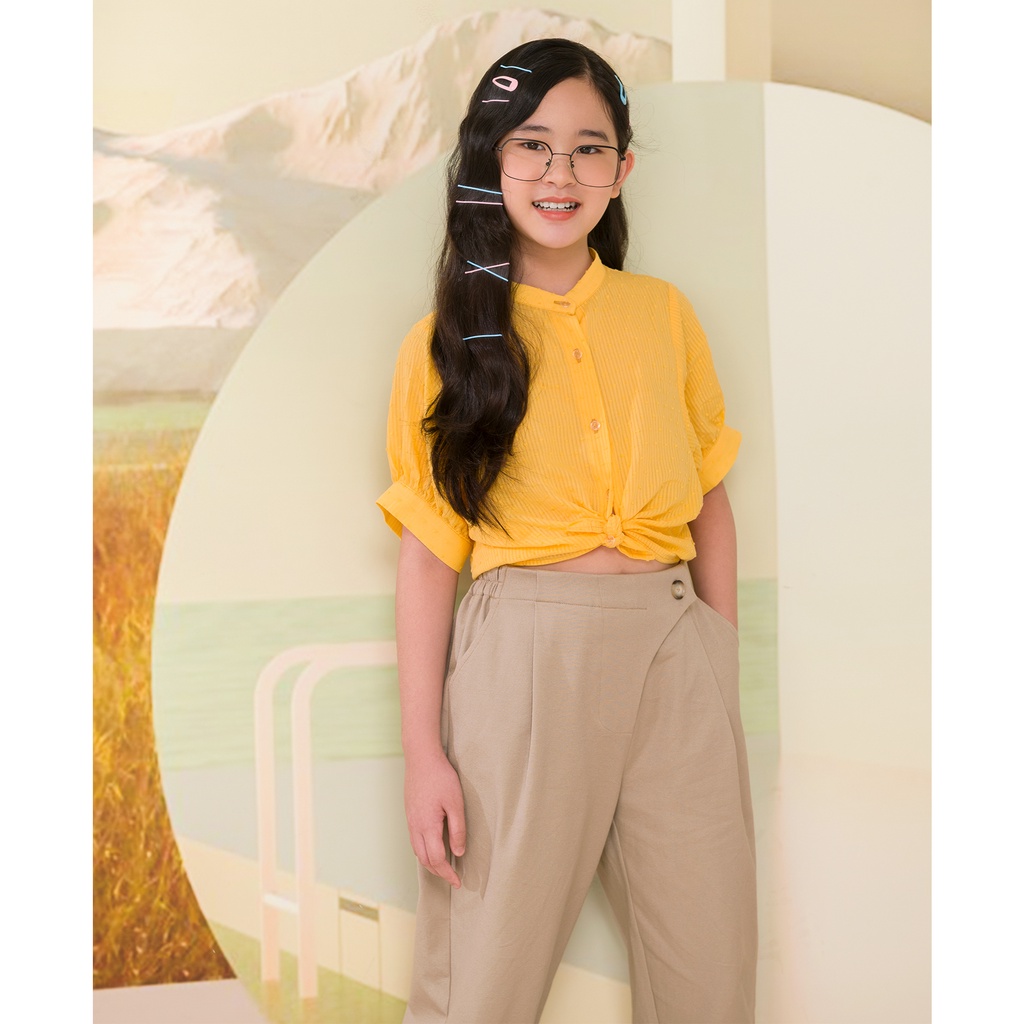 Áo sơ mi JOOKYLI bé gái màu vàng 16G0946