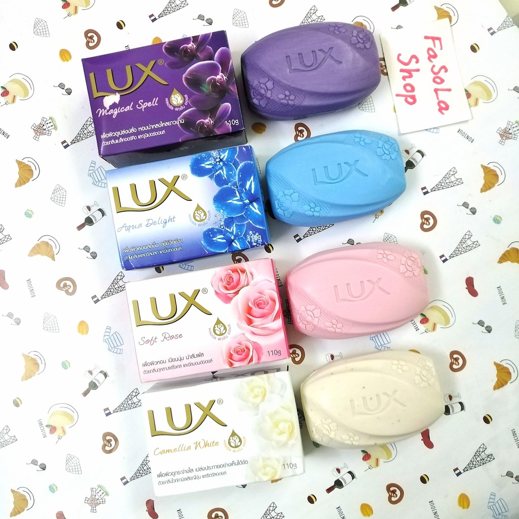 Xà phòng LUX Thái Lan các màu bánh to 110g 🇹🇭 xà bông cục soap sáp, tắm, hồng, trắng, tím, xanh | BigBuy360 - bigbuy360.vn