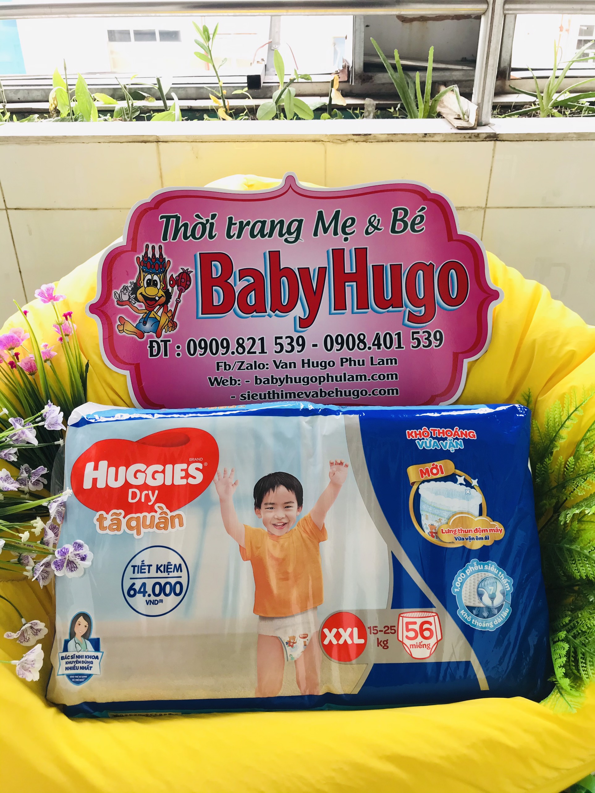 Tã/bỉm quần Huggies - Size XXL Gói  56 miếng (Cho bé 15kg-25kg)