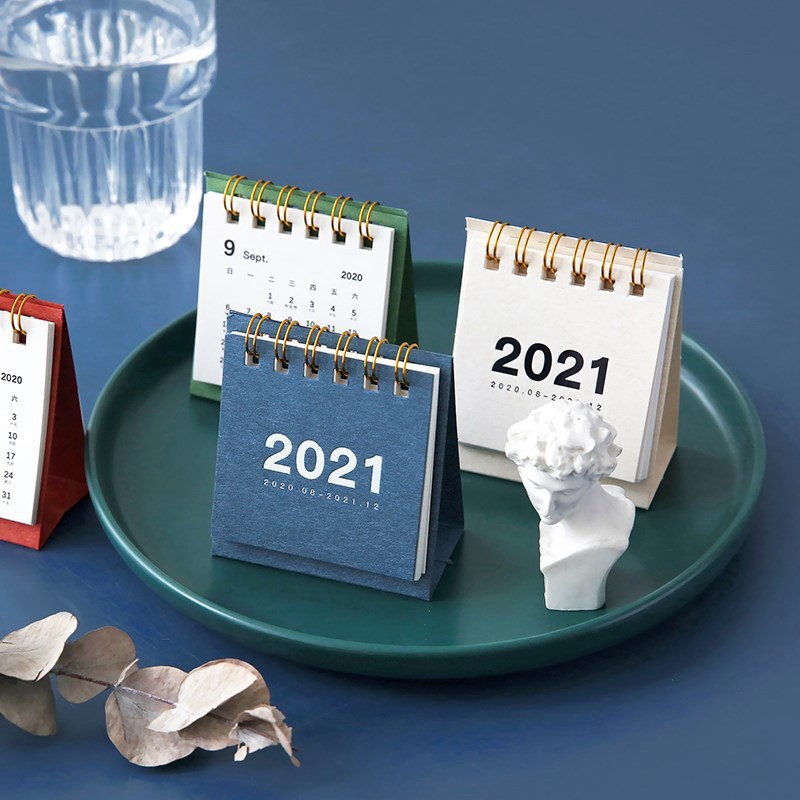 Lịch Mini 2021 Để Bàn, Trang Trí Bàn Làm Việc - Lịch 2021 Size Nhỏ Cầm Tay Nhiều Màu luca333