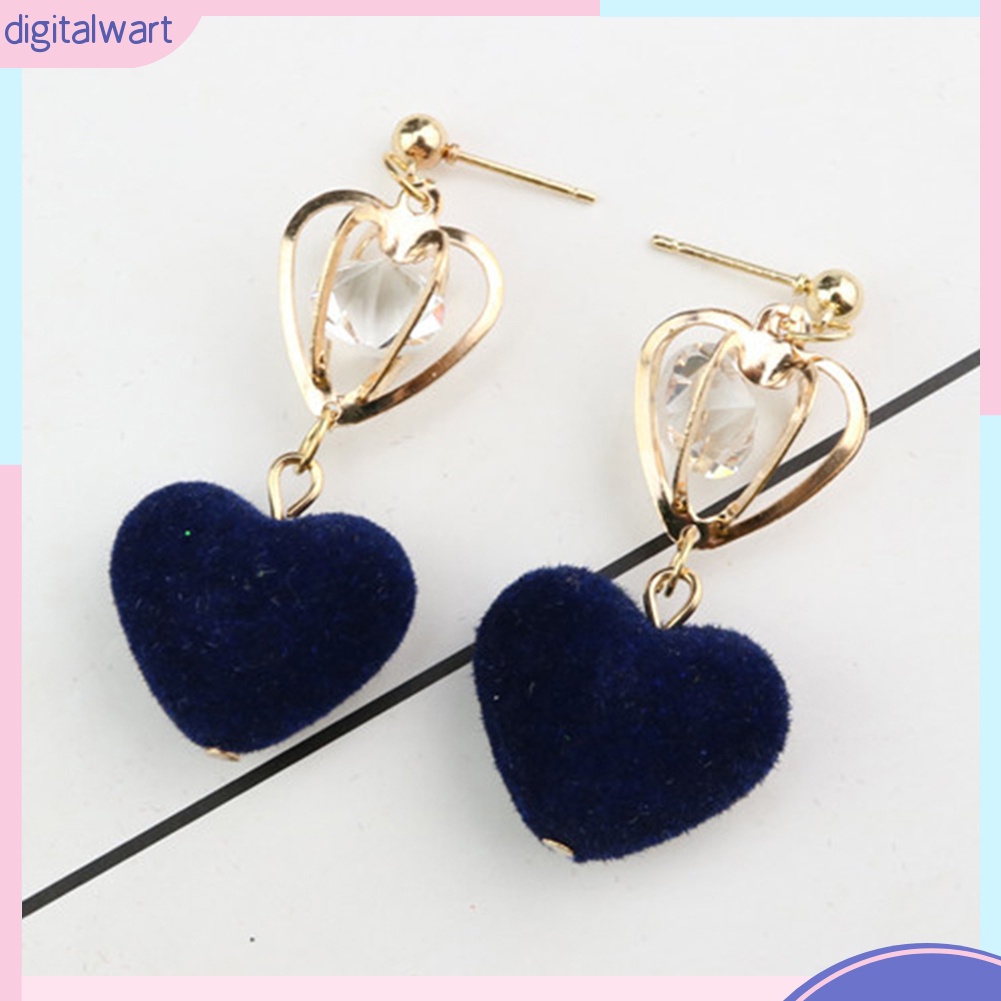 Bông Tai Hình Vương Miện / Trái Tim Đính Đá Thời Trang Dành Cho Nữ