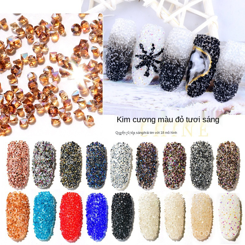 Set 1000 Phụ Kiện Kim Cương Nhân Tạo Trang Trí Móng Tay Sang Trọng