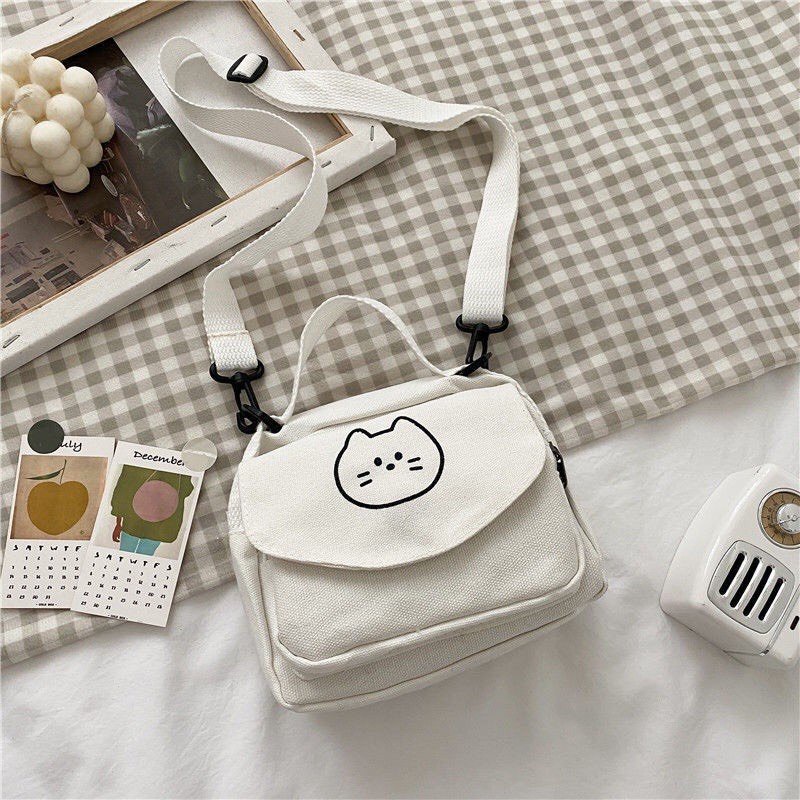 Túi đeo chéo nữ mini đi chơi đẹp vải canvas thời trang hàn quốc giá rẻ
