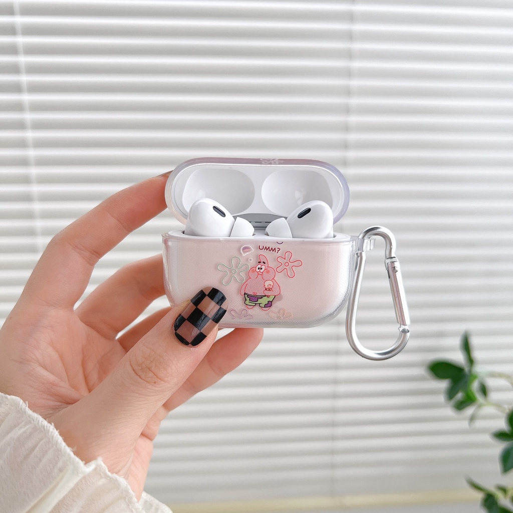 Vỏ Bảo Vệ Hộp Sạc Tai Nghe AirPods Pro2 Trong Suốt Hình Mặt Cười 2022