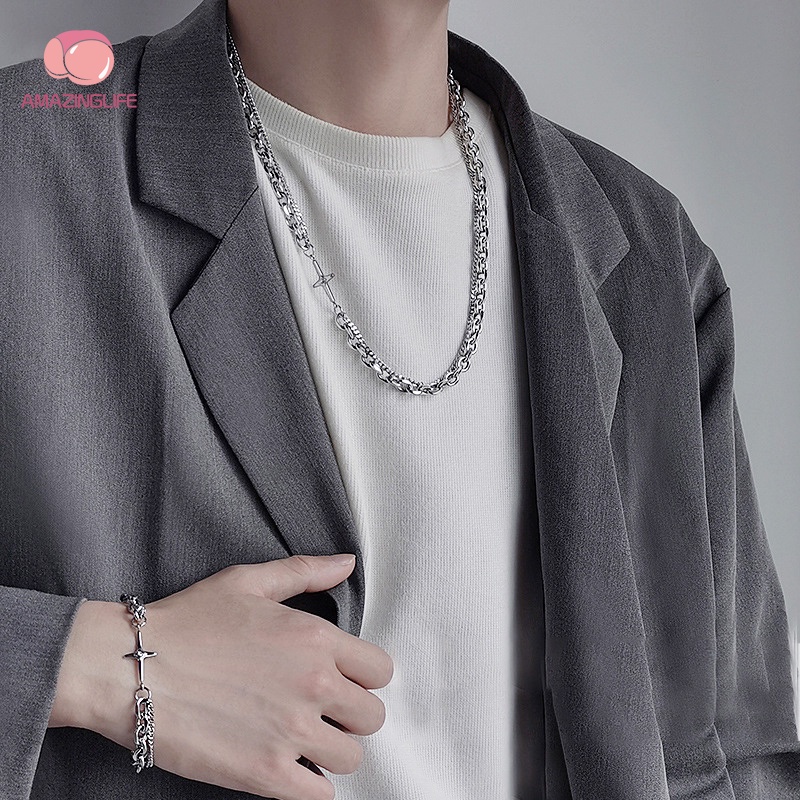 Vòng Tay Dây Xích Hai Lớp Mặt Ngôi Sao Sáu Cánh Có Thể Điều Chỉnh Phong Cách Punk Cổ Điển Cho Cặp Đôi