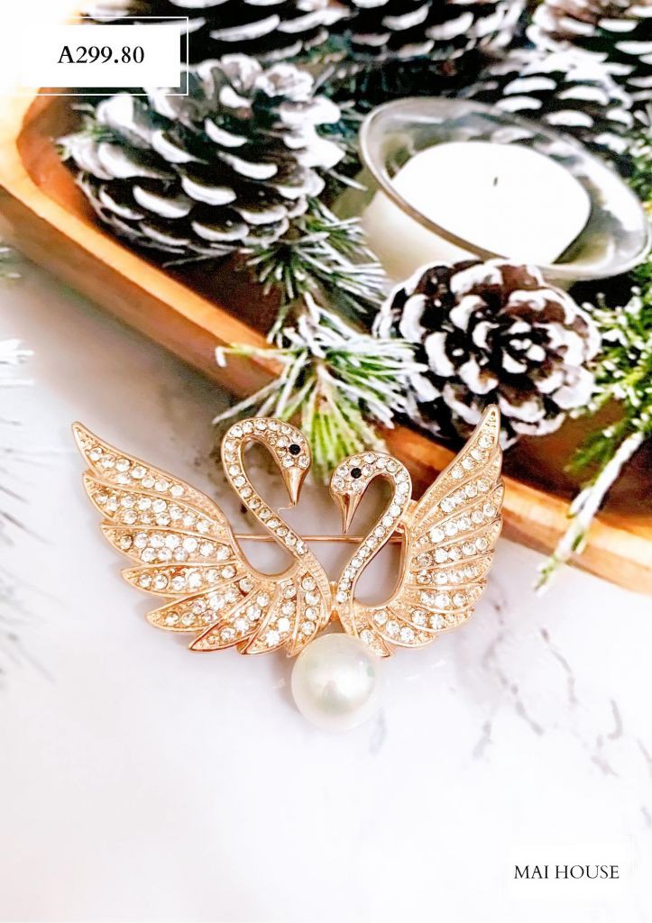 Cài Áo Nữ NHẬT VY Hình Thiên Nga Nhẹ Nhàng, Thanh Lịch - A299