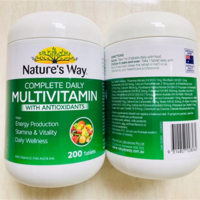 Vitamin Tổng Hợp Úc Nature’s Way Complete Daily Multivitamin - 200 Viên