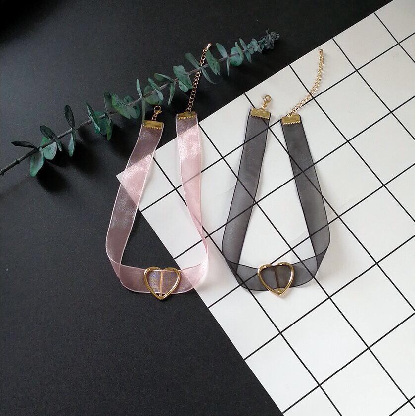 Choker ren mặt trái tim choker tiểu thư - Mã AM06