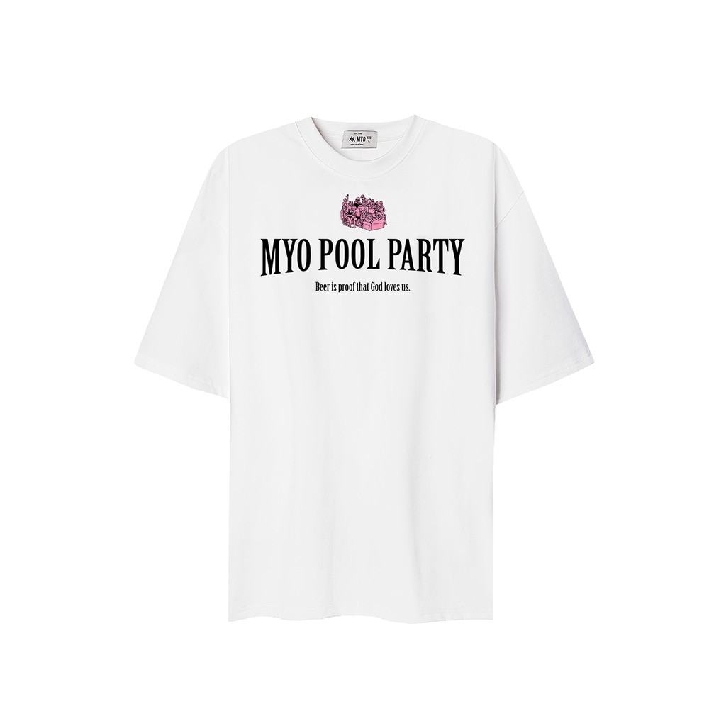 Áo Tay Lỡ Nam Lỡ MYO Vải Cotton In Hình Pool Party