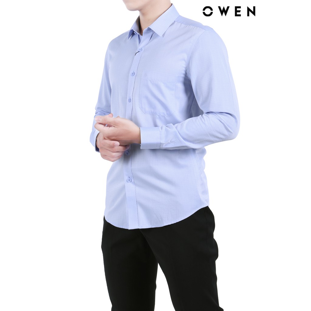 Áo sơ mi dài tay Owen Bamboo Regularfit có túi màu xanh - AR20882DT