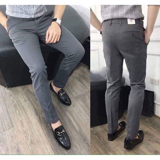 Quần vải nam vải tuyết hàn quốc co giãn không nhăn không xù body hàn quốc