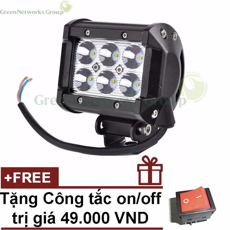 Đèn led trợ sáng moto đi phượt C6 tặng kèm công tắc On/Off