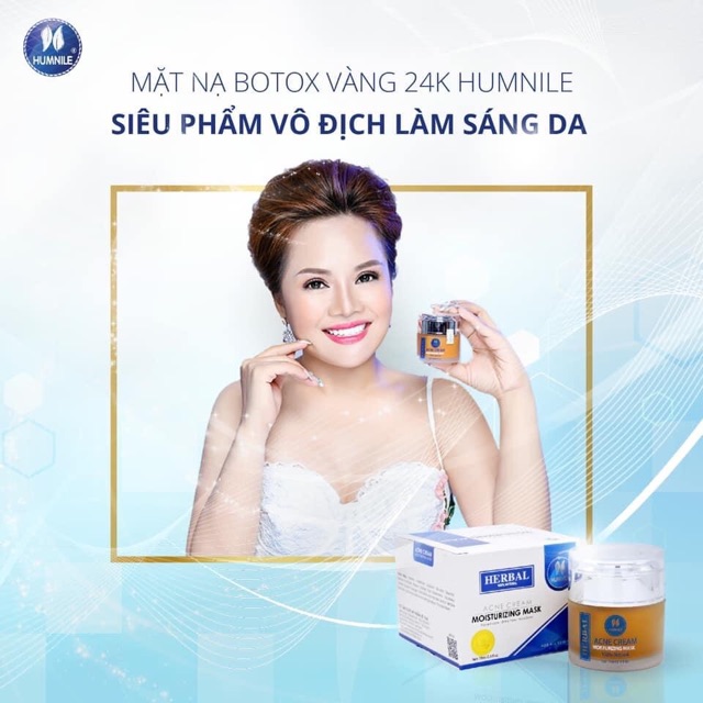 [kèm cọ] MẶT NẠ BOTOX VÀNG 24K HUMNILE - SIÊU PHẨM VÔ ĐỊCH LÀM SÁNG DA, SĂN CHẮC VÀ CĂNG BÓNG DA, trẻ hoá da