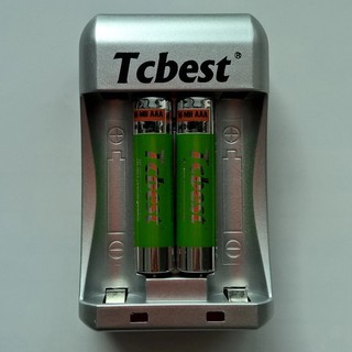 Bộ sạc tcbest kèm 2 pin sạc aaa 1000 mah