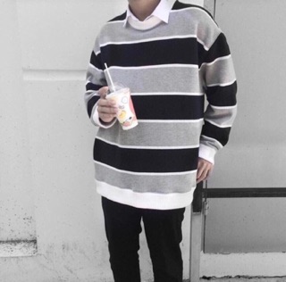 Áo sweeter tay dài sọc ngang