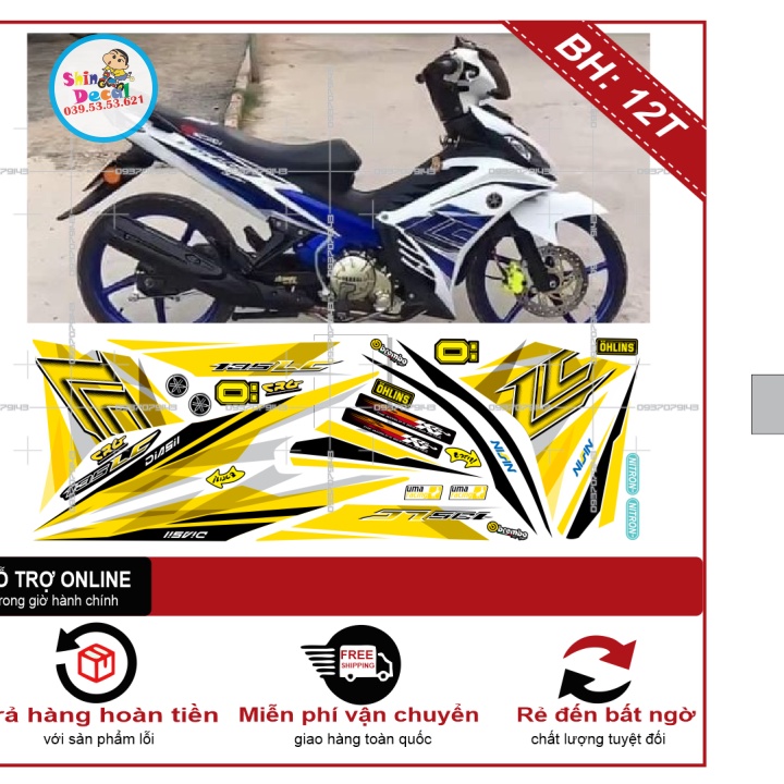 TEM RỜI EX 2011 LC DÁN XE TRẮNG -- SHIN DECAL 2