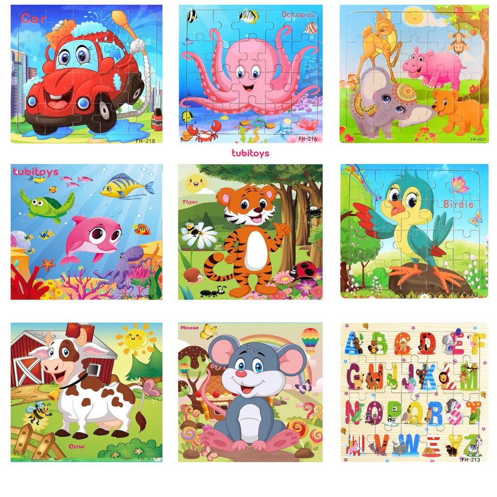 COMBO 10 TRANH XẾP HÌNH GỖ PUZZLE 20 MIẾNG CHO BÉ LOẠI ĐẸP ETOYS