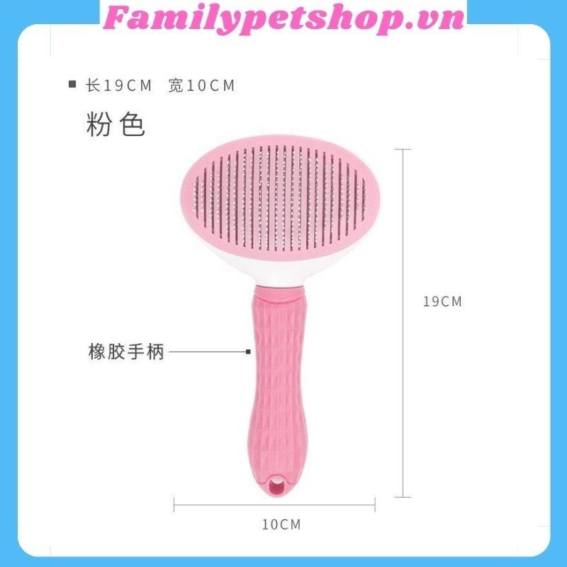Lược chải lông cho chó mèo có nút bấm Clean chính hãng-familypetshop.vn