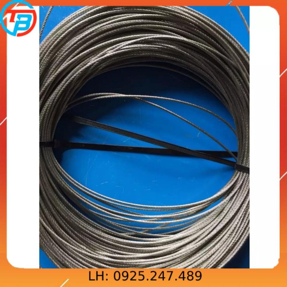 100 mét Cáp inox 304 1.5mm(li)làm dàn phơi thông minh, dây phơi quần áo,chằng buộc các vật dụng trong nhà và ngoài trời.