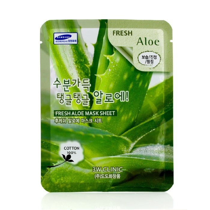 Mặt nạ dưỡng da ẩm mượt chiết xuất lô hội 3W Clinic Fresh Aloe Mask Sheet