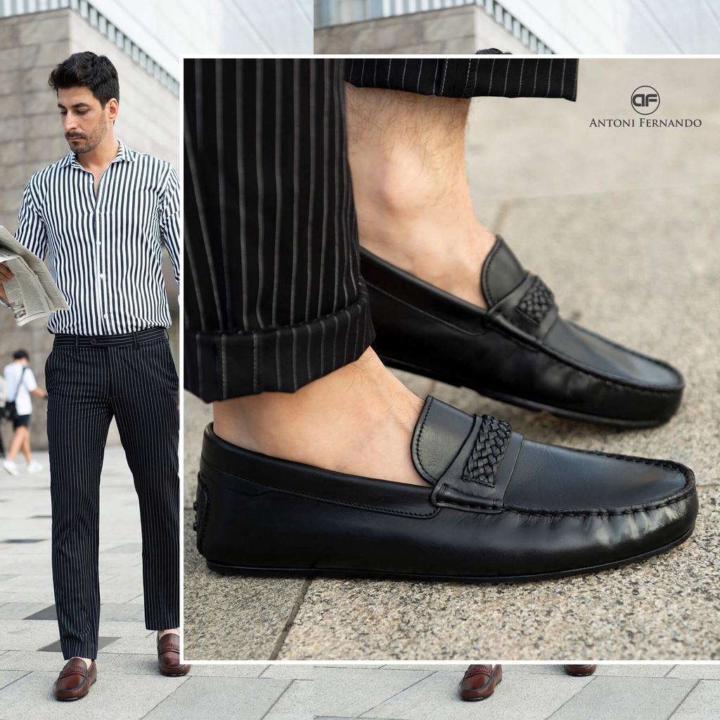 GIÀY LƯỜI NAM DA TRƠN MỀM ĐẾ DƯƠNG KHÂU ĐẾ ANTONI FERNANDO AF-4042.1