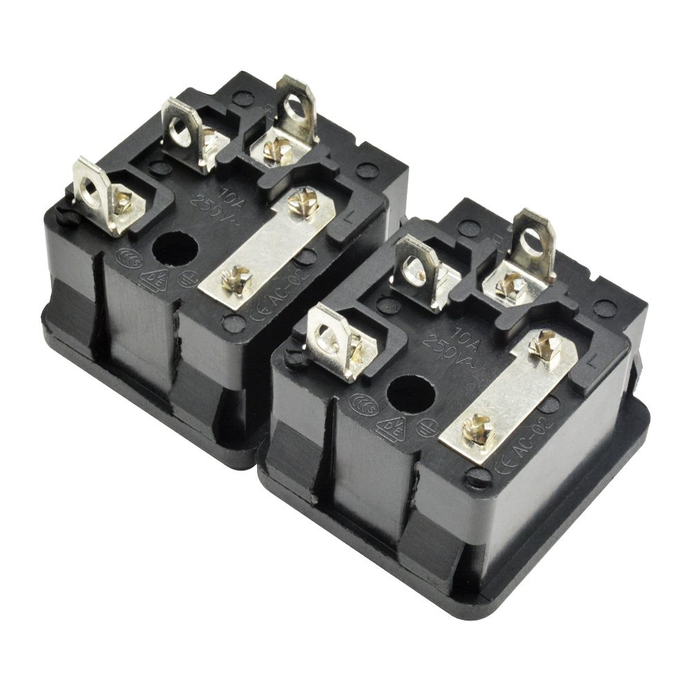 1 Ổ Cắm Điện 3 Đầu Nối Ac 250v 10a Iec320 C14 Male