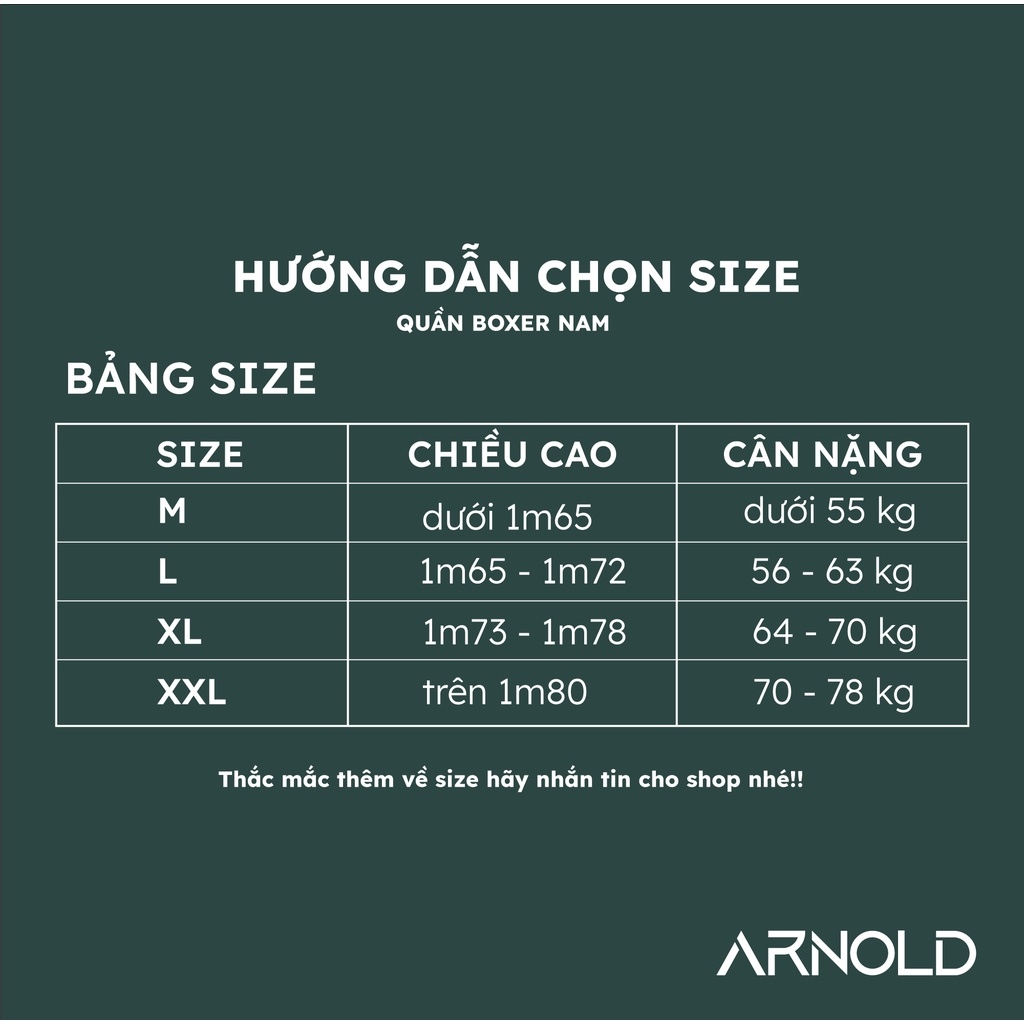 Quần lót Boxer nam vải thun lạnh siêu mát thoáng khí,co giãn cao cấp, thấm hút mồ hôi ARNOLD