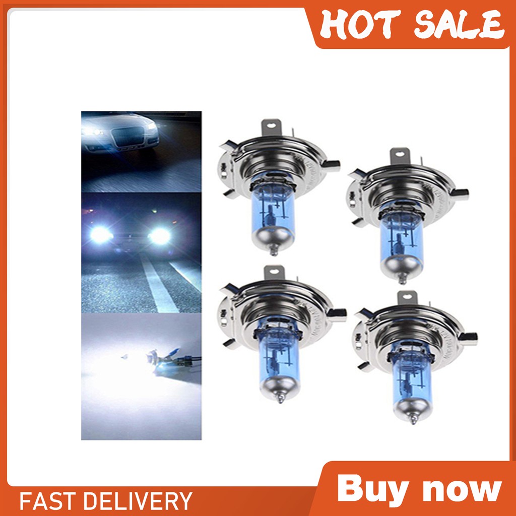 Bộ 2 bóng đèn pha Xenon Halogen 12V 5000K H1/ H4/ H7 55W/ 100W siêu sáng cho xe hơi