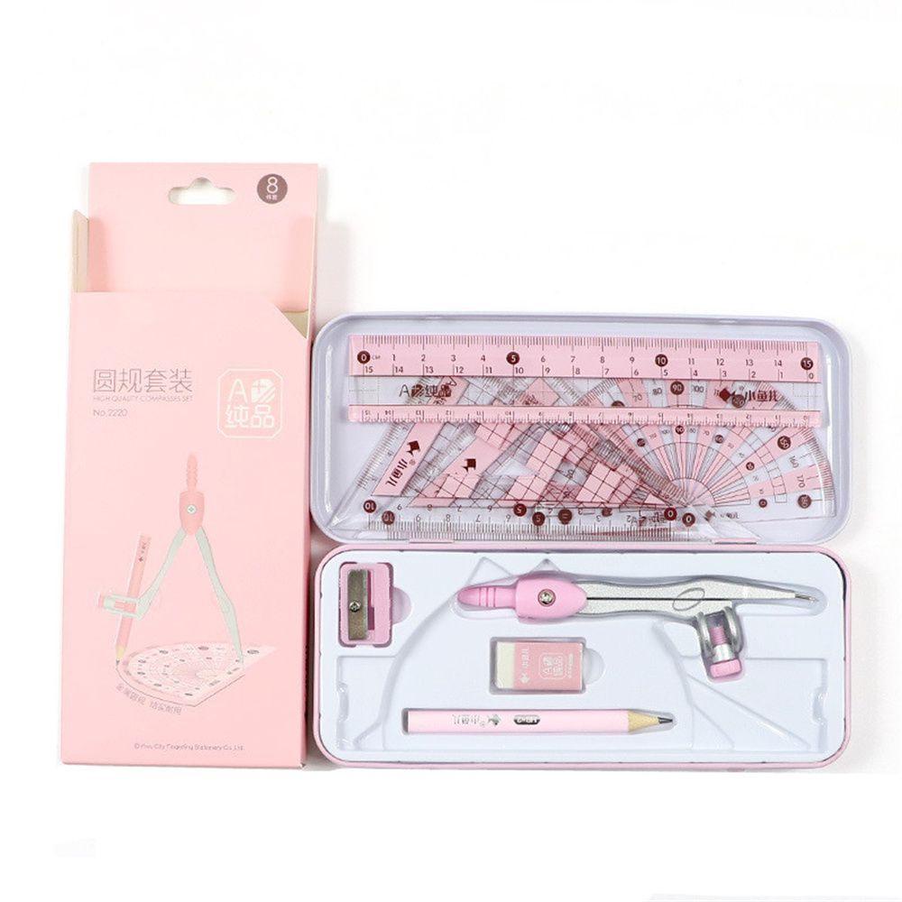 PEWANY Bộ Dụng Cụ Thước Compa Và Gôm Tẩy Hình Tam Giác Bằng Sắt Cho Học Sinh