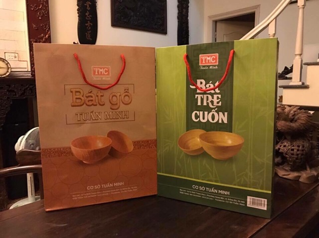 Bát tre cuốn sơn mài.