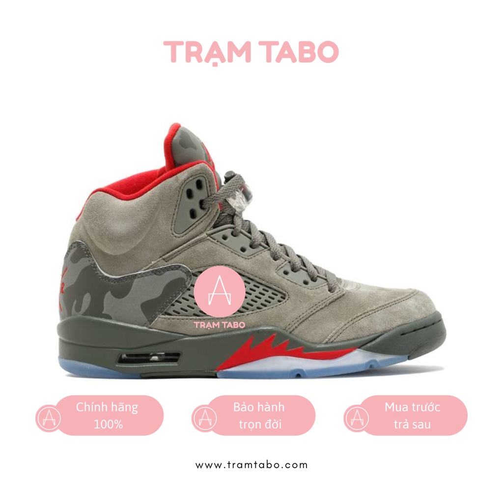 440888-051 - GIÀY NỮ NIKE AIR JORDAN 5 RETRO DARK STUCCO - MÀU XANH RÊU
