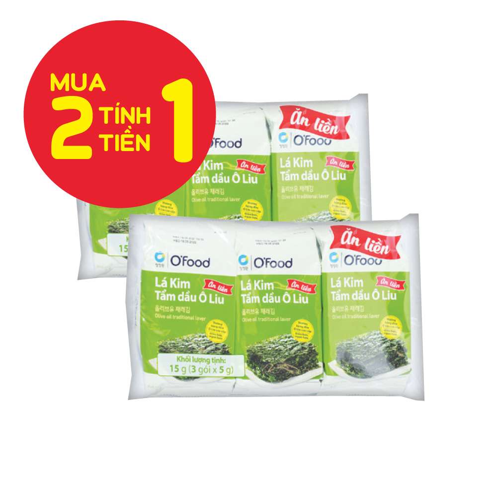 Lốc 3 Gói Lá Kim Ăn Liền Vị Oliu O’Food 10g