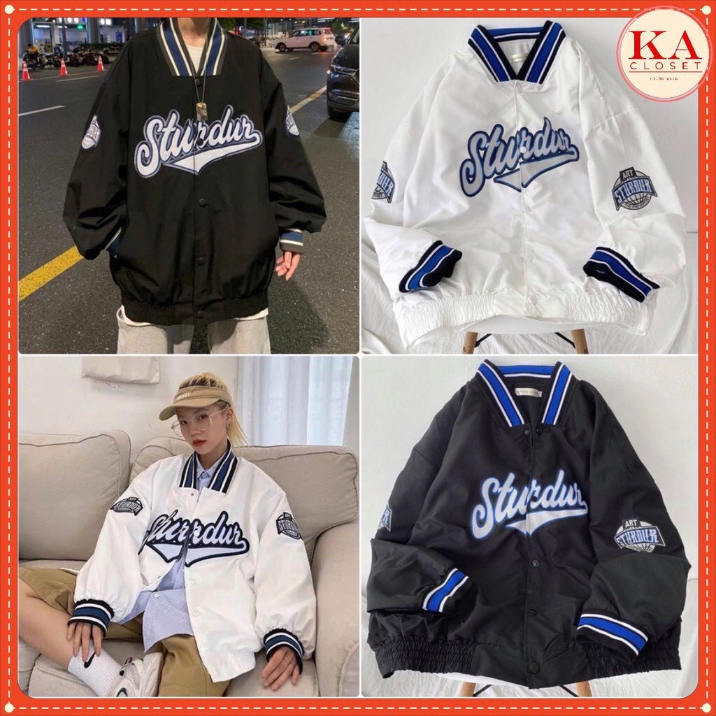 , Áo khoác bomber jacket HÌNH THÊU STURDUR Form Rộng _ nữ nhỏ ulzang, KÈM ẢNH THẬT