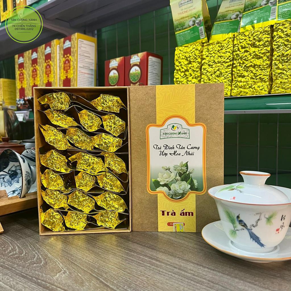 Trà Đinh Ướp Nhài Hộp 200gr - Chè Thái Nguyên Chính Hãng Tân Cương Xanh Thương Hiệu Cúp Vàng Uy Tín