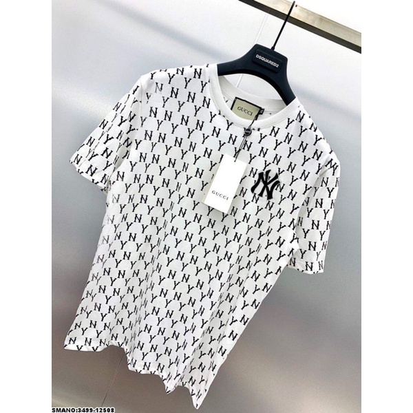 ÁO PHÔNG NAM NY THÊU IN VÂN THÊU LOGO CHỮ NGỰC, ÁO THUN CỘC TAY NAM NỮ - BIN STORE MS3499-12859