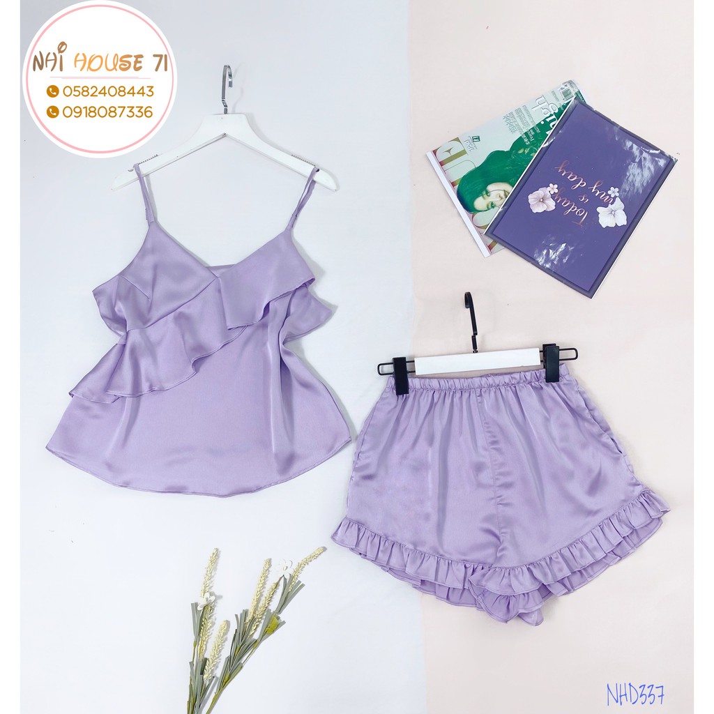 [FREESHIP 50K] Bộ Mặc Nhà Nữ NHISTORE Áo 2 Dây Bèo Quần Ngắn Chất Lụa Satin Cute Cực Xinh Dưới 60kg | BigBuy360 - bigbuy360.vn
