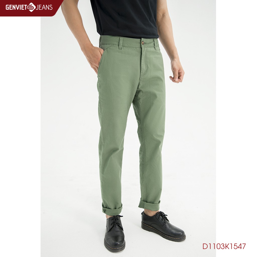 Quần Dài Kaki Nam Xắn Ống D1103K1547 GENVIET