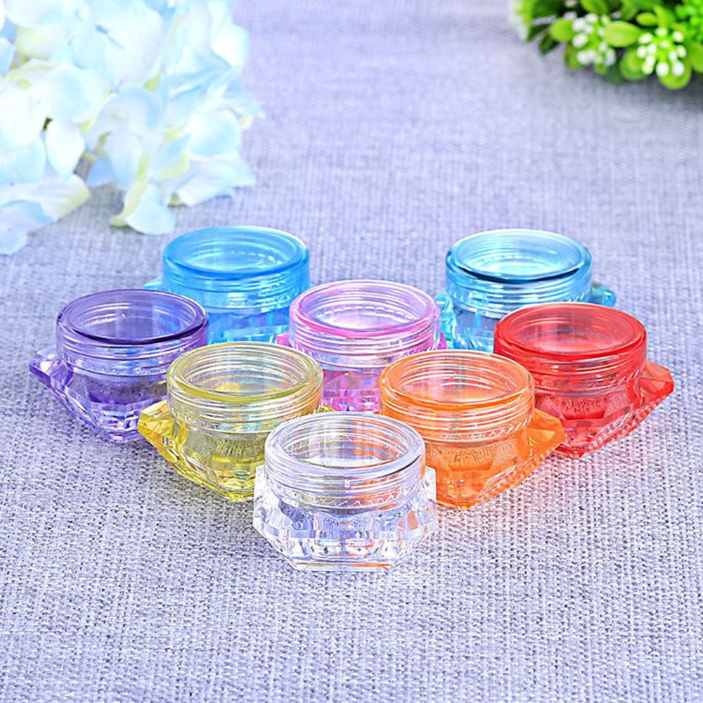 DARON 5Pcs Hot Selling Cosmetic Container Colorful Pot 5G Empty Cosmetic Cream Jar Small Diamond Shape Randomly Send Skin Care Plastic Nail Art Balm Makeup Bottle