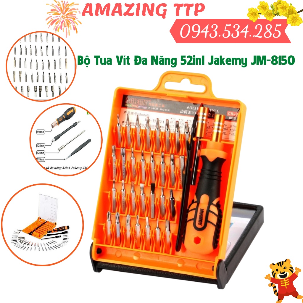 Bộ Tua Vít Đa Năng 52in1 Jakemy JM-8150 Chất liệu thép không gỉ cứng cáp chống mài mòn ⭐ Bộ Tua Vít Đa Năng Xịn