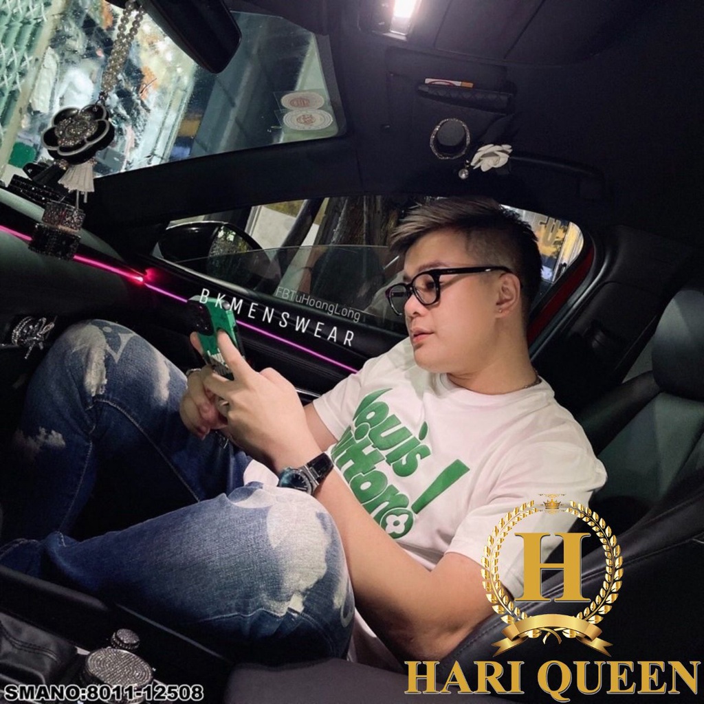 Áo phông Luôn Vui Tươi chữ xanh HARIQUEEN